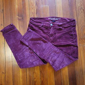 Velvet Jeans - Burgundy - AEO